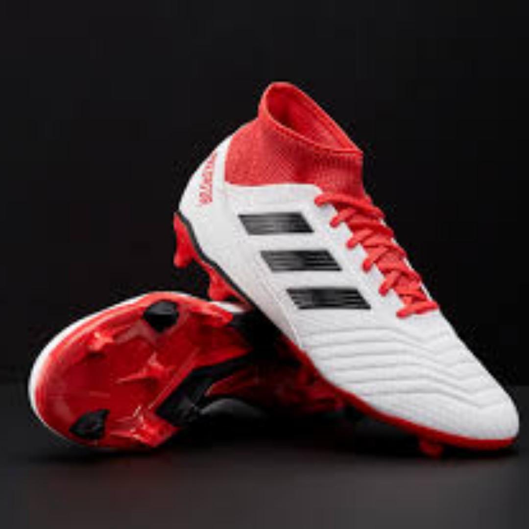 adidas Predator 18.3 FG White Core Black Real Coral Size 9 Men s Fashion Activewear on Carousell