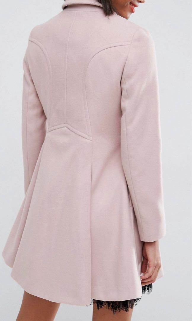 Asos design swing deals coat with zip front