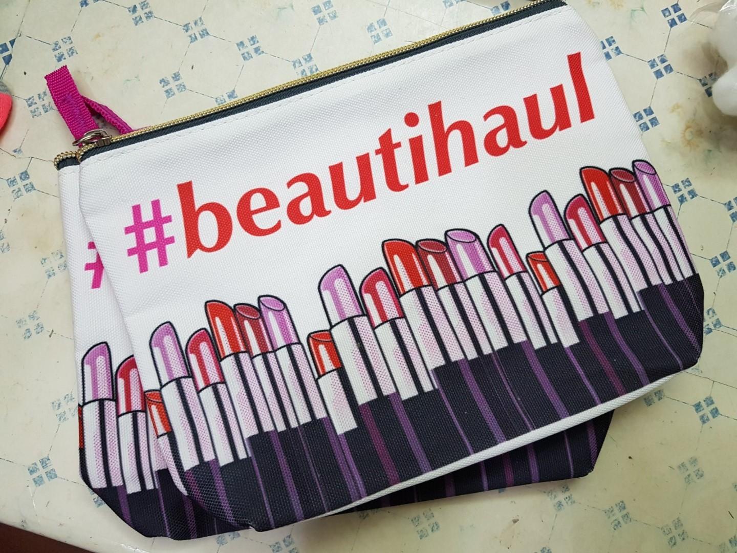 Lipstick Print Make Up Canvas Pouch (Category: Makeup) located in Pasig City. Submitted by clothesandthings_ (Listing ID 210383827, Image 1). Description: Canvas material.