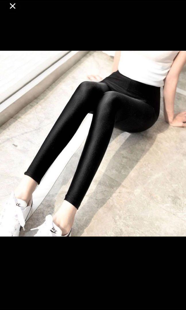 Black silky leggings clearance