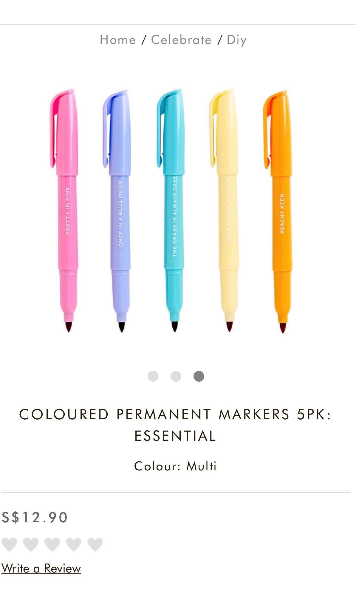 coloured permanent markers