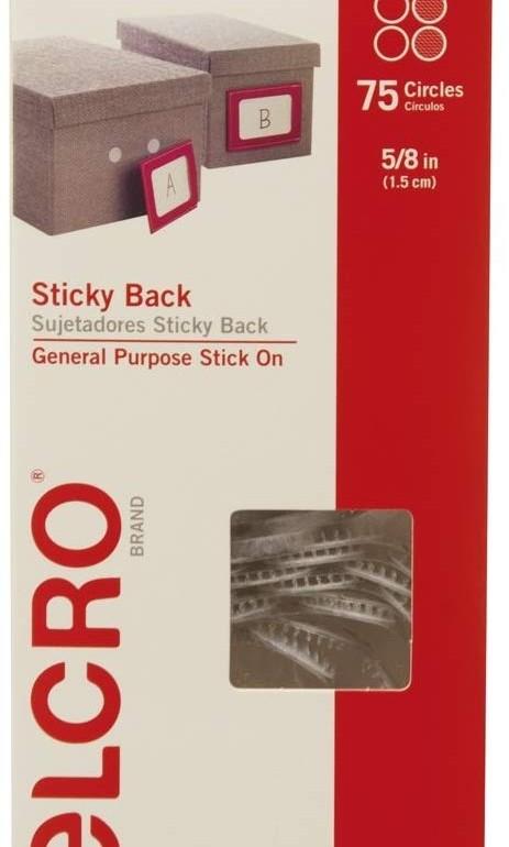 VELCRO® Brand Sticky Back Coins, 75 Sets