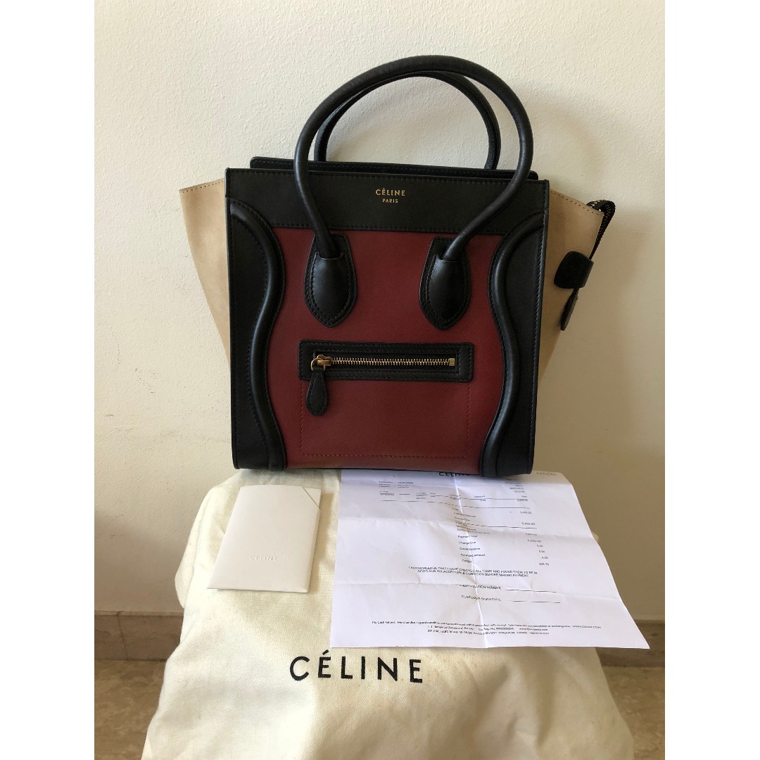 celine tricolor micro luggage bag