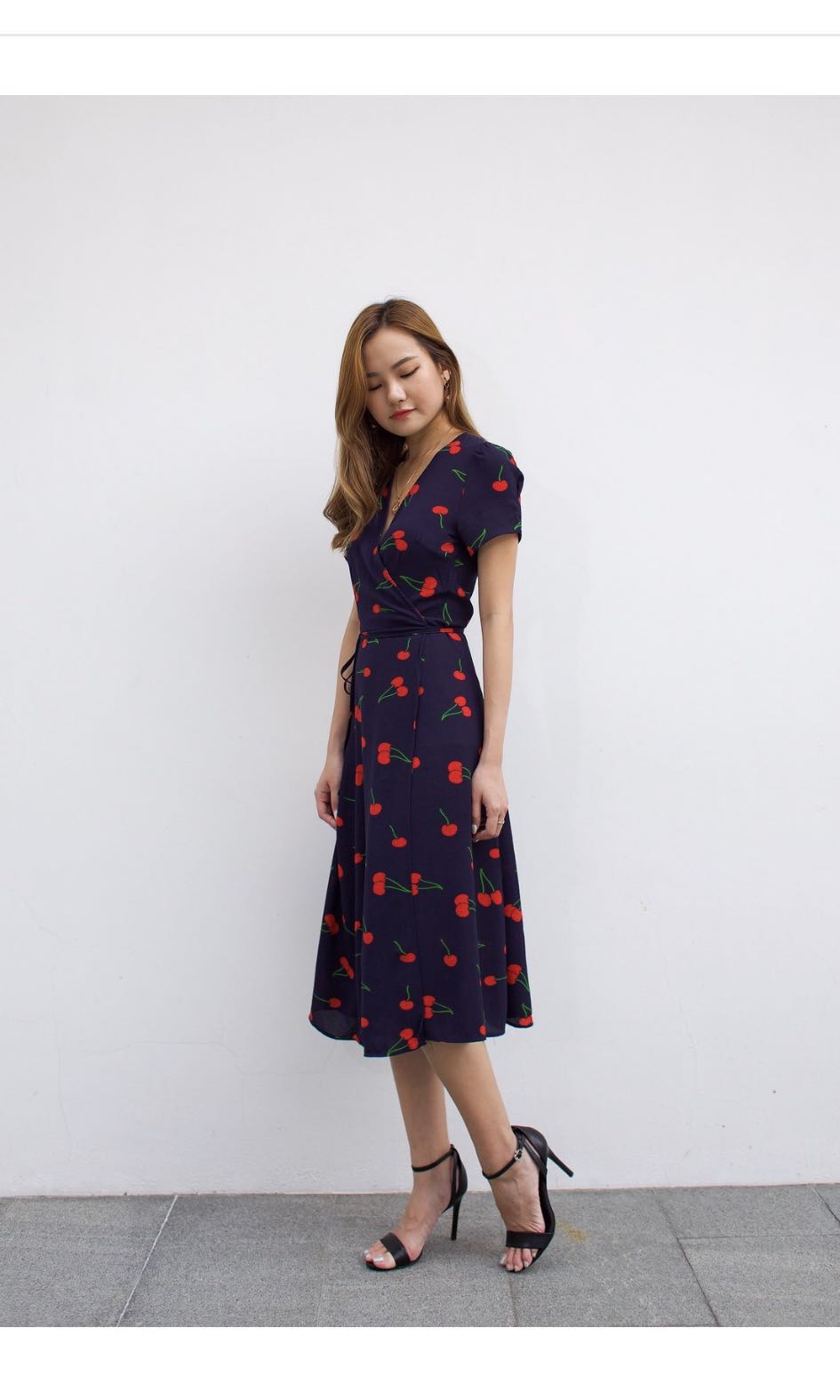 cherry midi dress