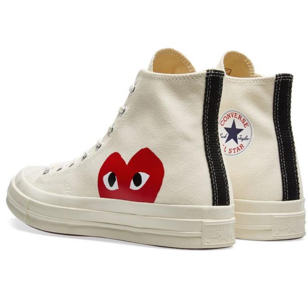 Comme des garcons play x converse chuck taylor 1970s hi 2025 beige