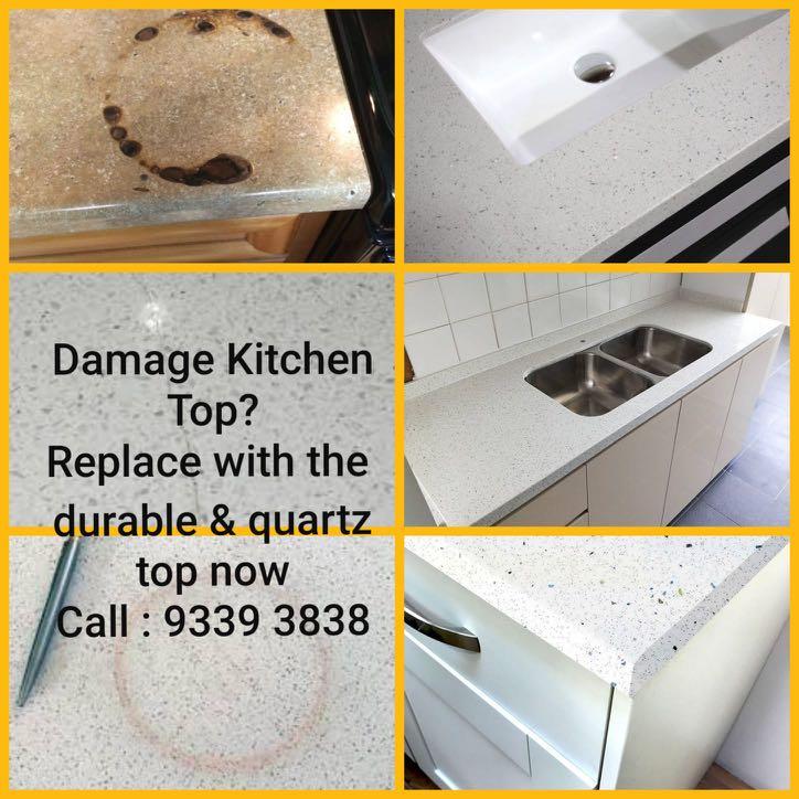 Damaged Kitchen Countertop Replace With Our Durable And Low