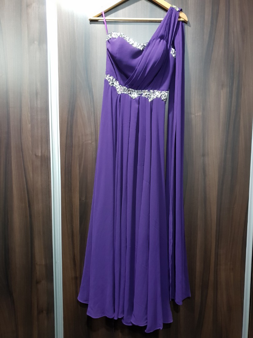 deep purple gown