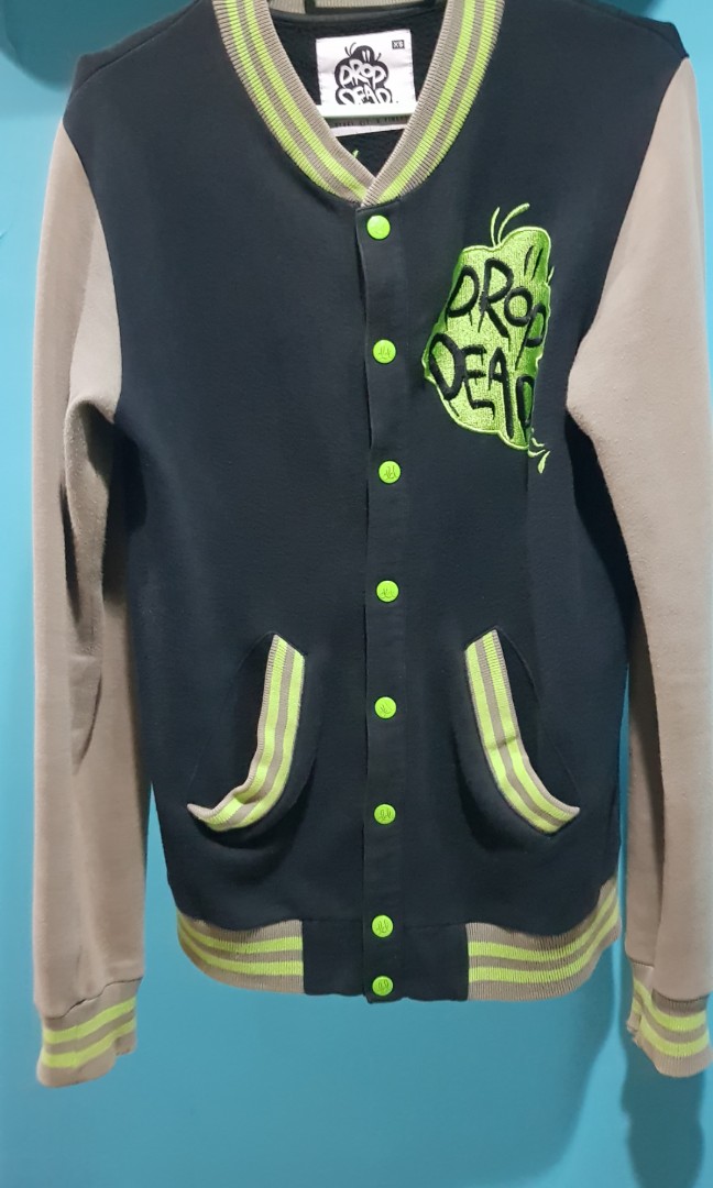 Drop Dead Kitty Brain Varsity Jacket, Men's Fashion, Coats