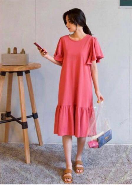 drop waist dress singapore Libas Green Solid Cotton A-Line Drop Waist Dress