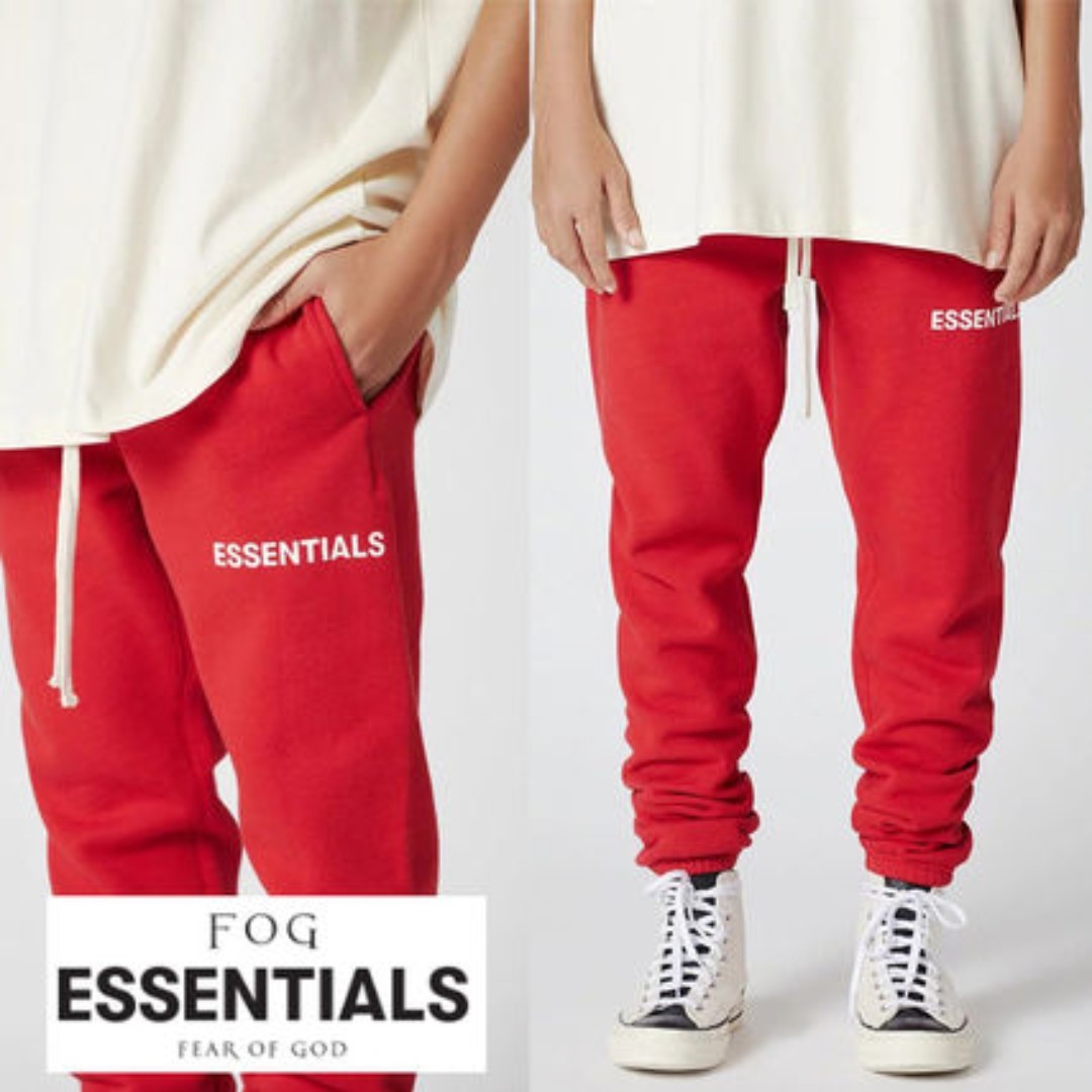 Fear of God - FOG Essentials Graphic Sweatpants (Red), Men's