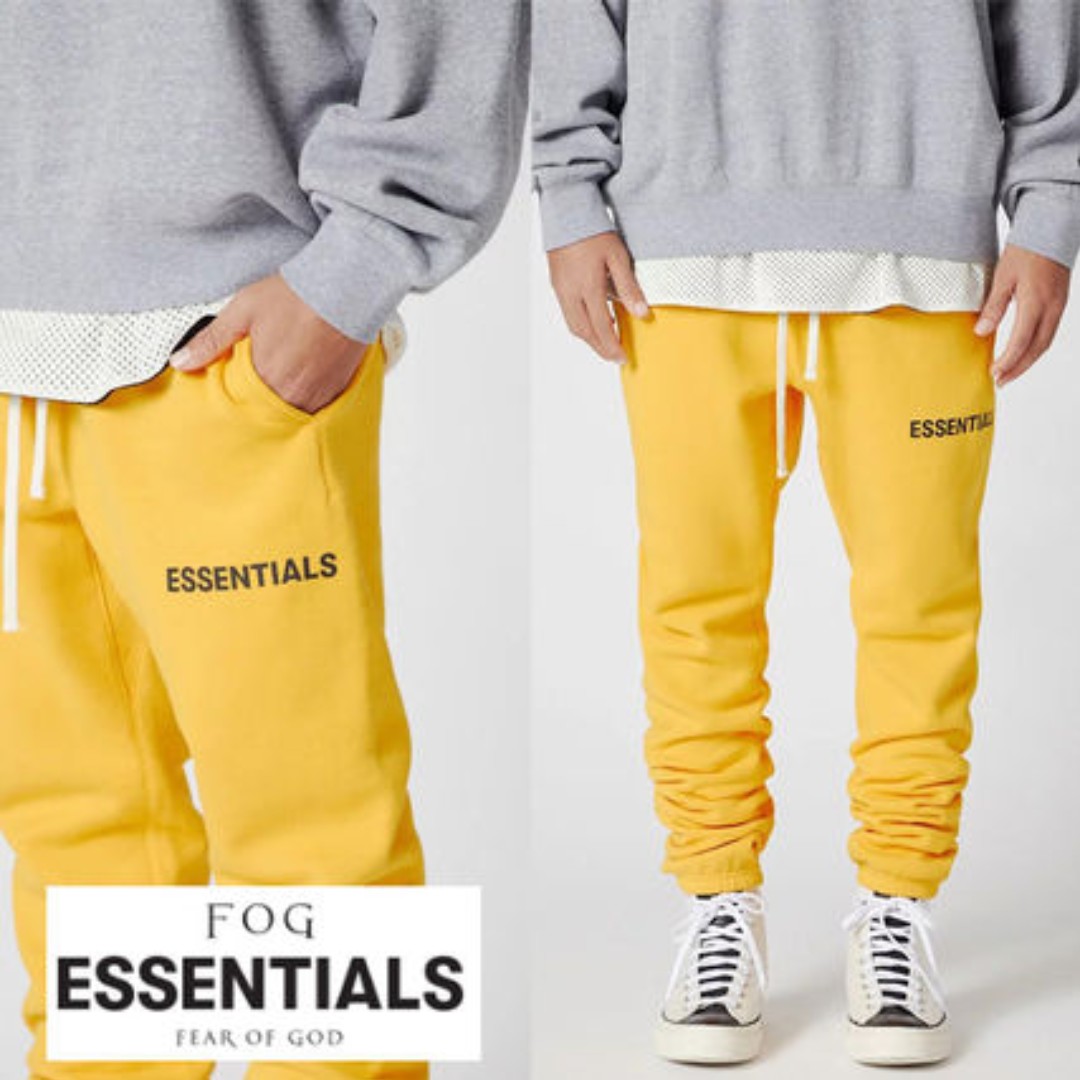 Fear of God - FOG Essentials Graphic Sweatpants (Yellow), Men's