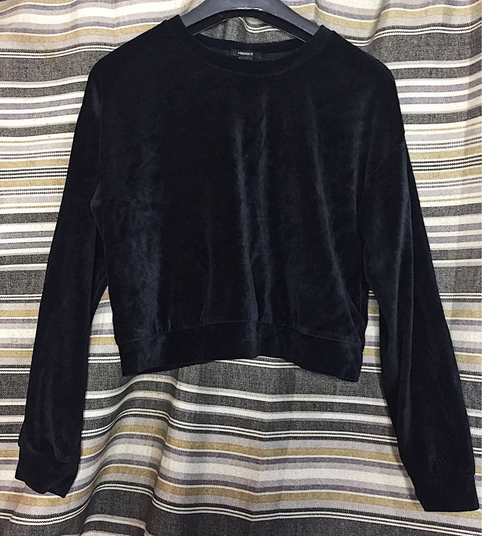 Forever 21 Black Velvet Sweater