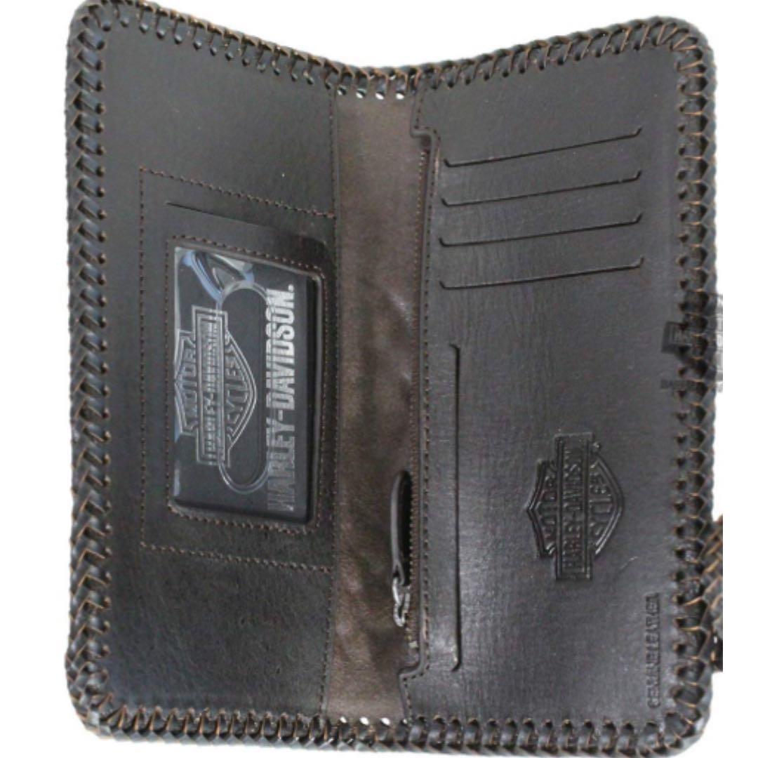 Genuine Harley-Davidson Mens Freedom Eagle Brown Leather Trucker Wallet ...