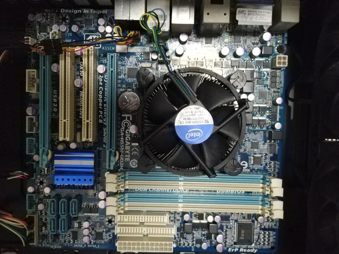 Gigabyte motherboard + i5 650 + stock cpu cooler, Computers & Tech