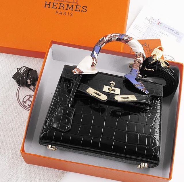  Hermes  Kelly  Mini  20 Croco  Leather Fesyen Wanita Tas 