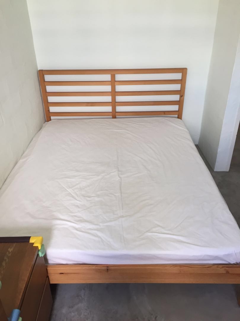 Ikea Solidwood bed frame, Furniture &amp; Home Living, Furniture, Bed ...