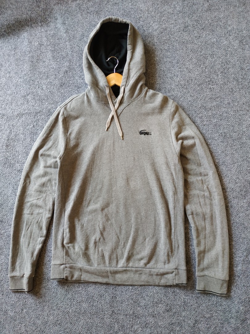 lacoste basic hoodie, Fesyen Pria 