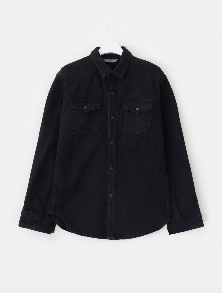 Mens Denim Jacket Black Authentic Korean Brand 8seconds Men S Fashion Clothes Tops On Carousell