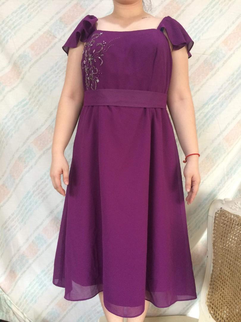 women's plus size purple dress