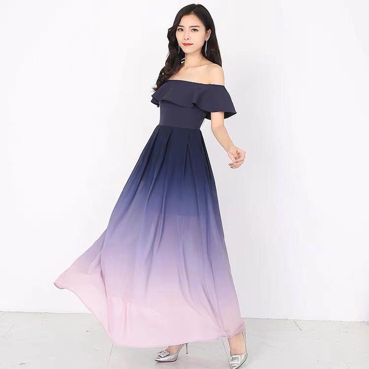 Ombre off new arrivals shoulder dress