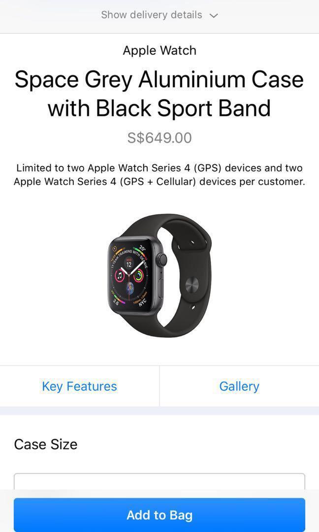 apple watch series 4 44mm gps only space grey aluminum