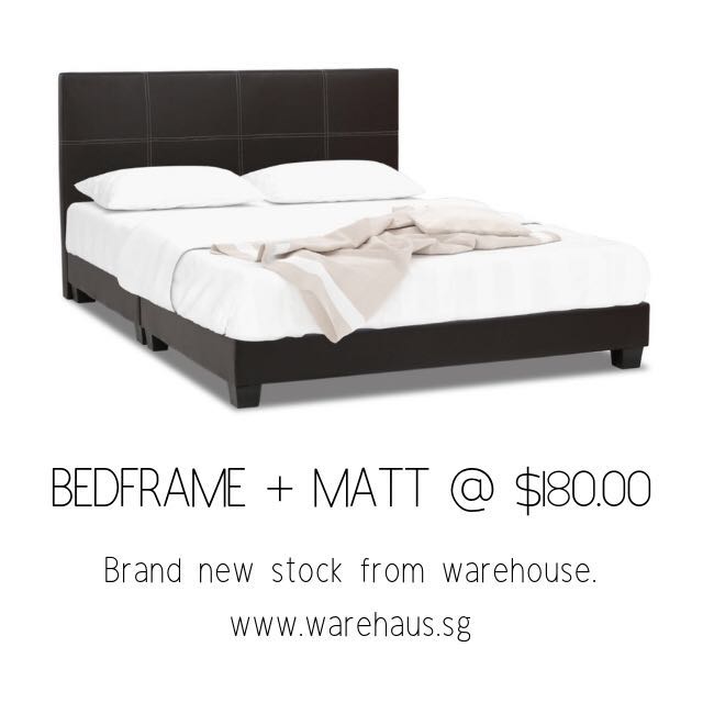 Queen Size Bedframe And Foam Mattress Bundle Bed Set Furniture Share This Listing