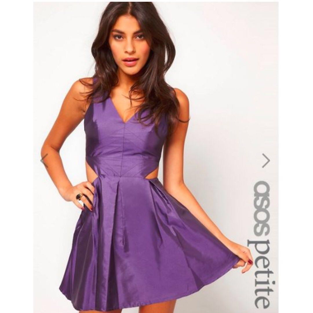 Purple dress petite clearance