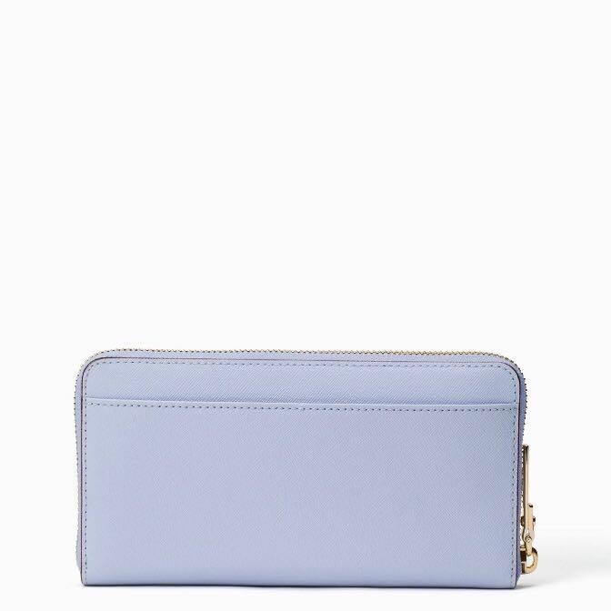 SALE Kate Spade Cameron Street Lacey Continental Long Zip Wallet Morning Dawn Lavender Light Blue Women s Fashion Bags Wallets Wallets Card Holders on Carousell