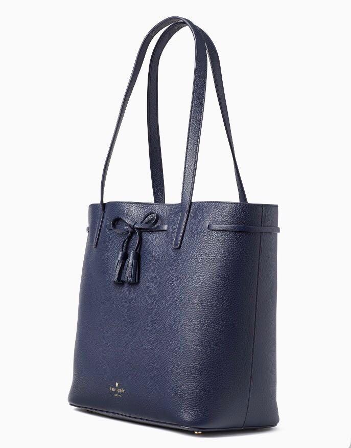 SALE Kate Spade Hayes Street Nandy Tote Handbag Shopper Shoulder Work Bag Blazer Blue Dark Midnight Navy Blue