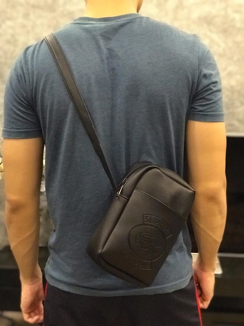 Supreme LACOSTE Shoulder Bag Black