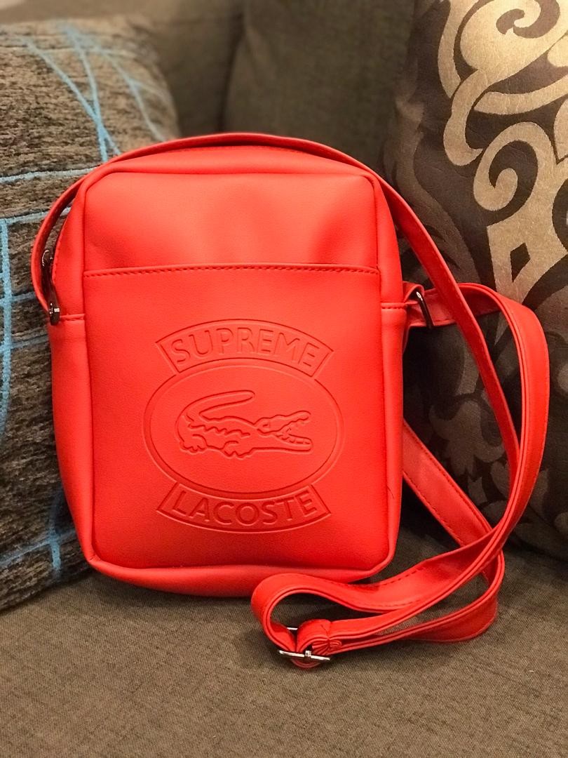 Supreme lacoste shoulder bag red top