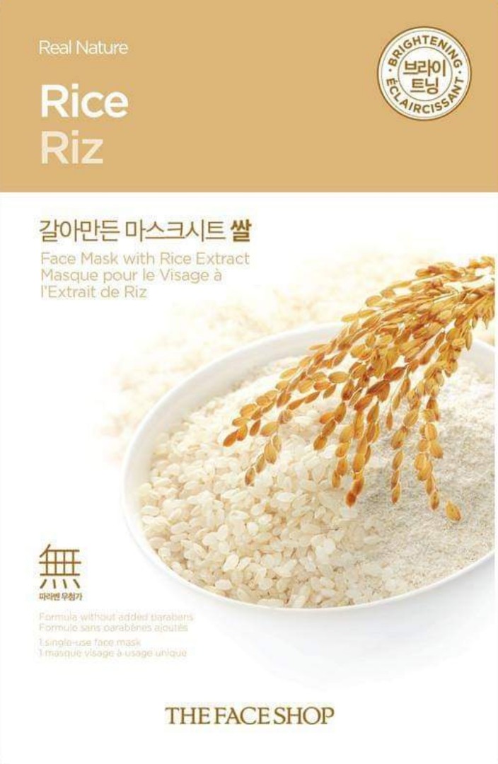 THE FACE SHOP REAL NATURE RICE RIZ MASK, Beauty & Personal Care, Face ...