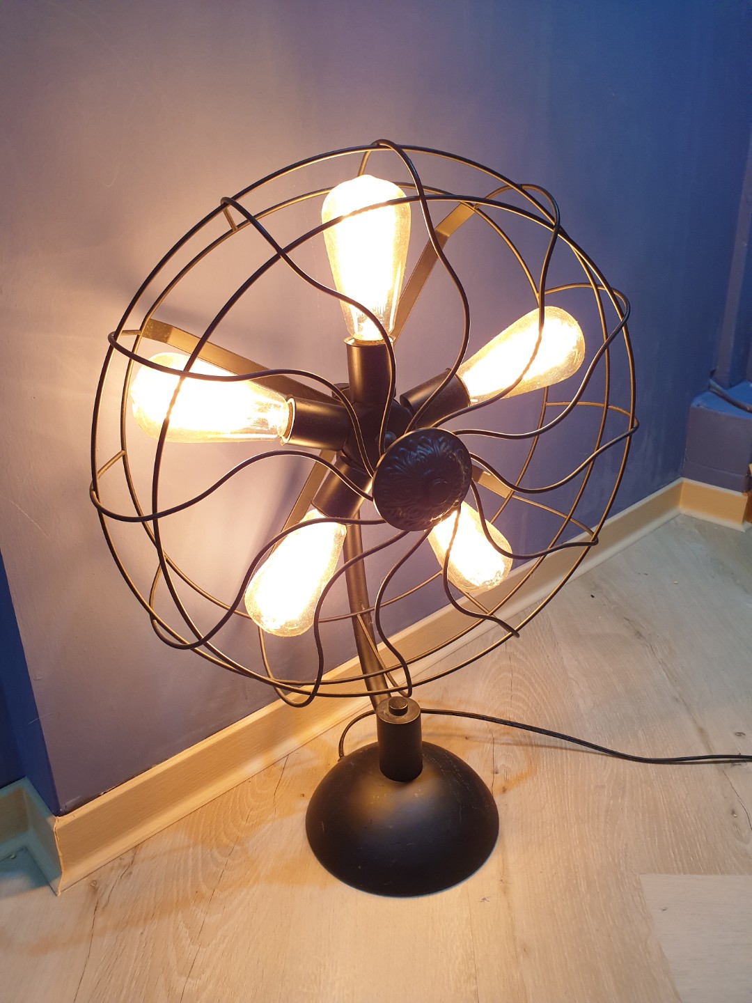 Vintage Loft Style Fan Shaped Lamp, Furniture & Home Living, Lighting