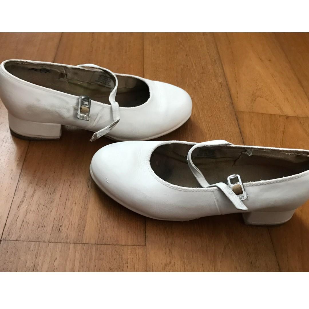 White Painted tap shoes By Bloch