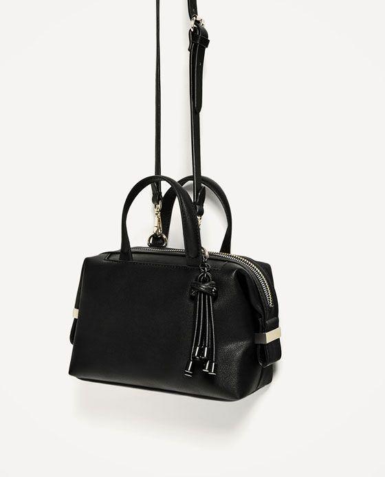 ZARA soft bowling bag with pendant 100 ORI Fesyen Wanita Tas Dompet di Carousell