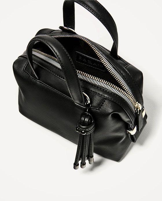 ZARA soft bowling bag with pendant 100 ORI Fesyen Wanita Tas Dompet di Carousell