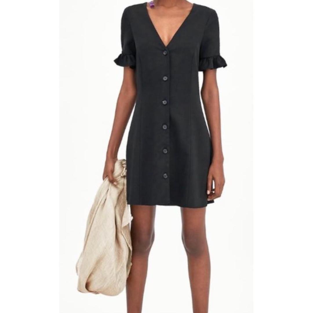 zara trf black dress