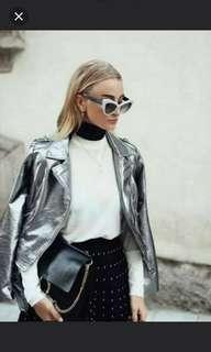 Zara TRF Metallic Silver Jacket