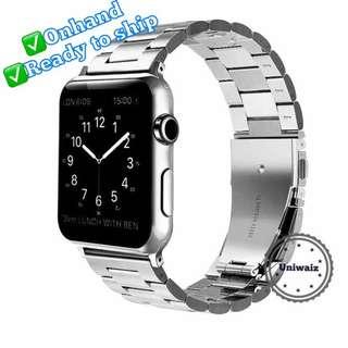 Apple watch steel buckle watchband Silver/Black 38/42mm