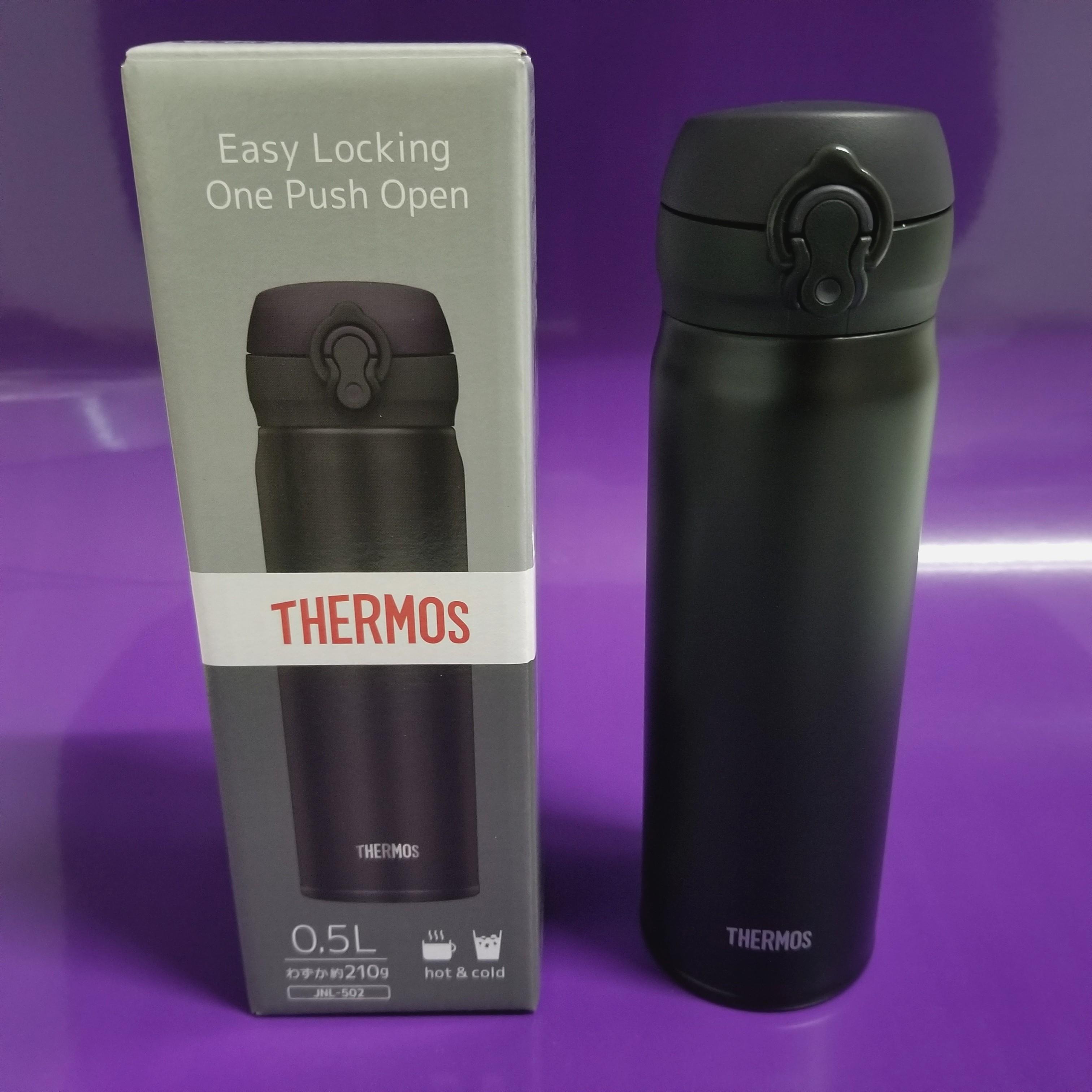 100 全新 Thermos 膳魔師0 5l 不銹鋼真空保溫瓶jnl 502alb 黑色 廚房用具 Carousell