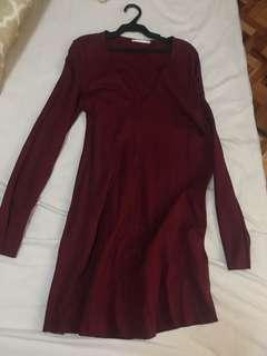 BNEW Zara Maroon Boho Dress