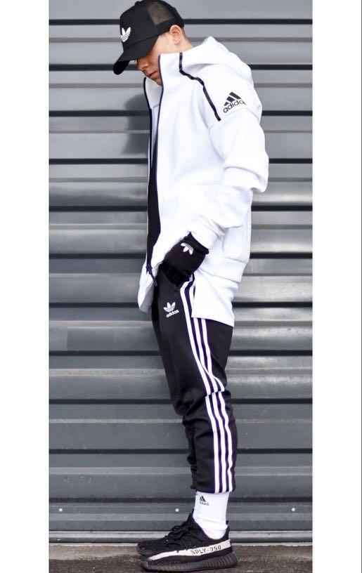 adidas striped pants outfit