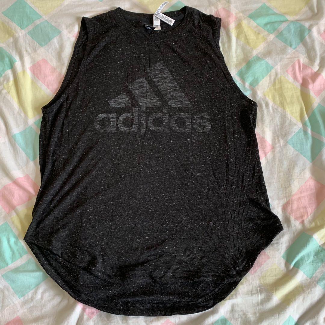 Adidas ID Winners Muscle Tee Size M in Black, Men's Fashion, Activewear on Carousell