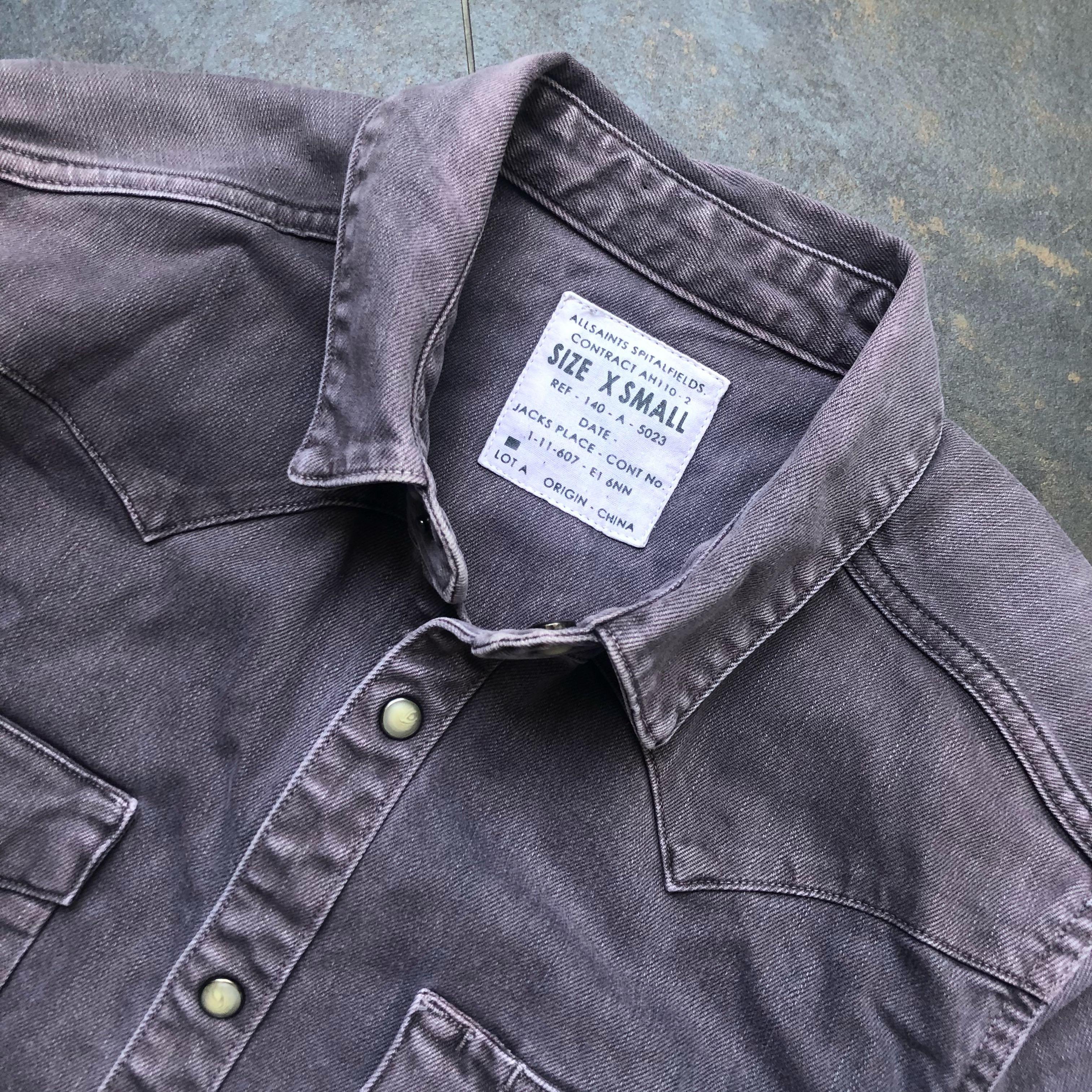 all saints black denim shirt