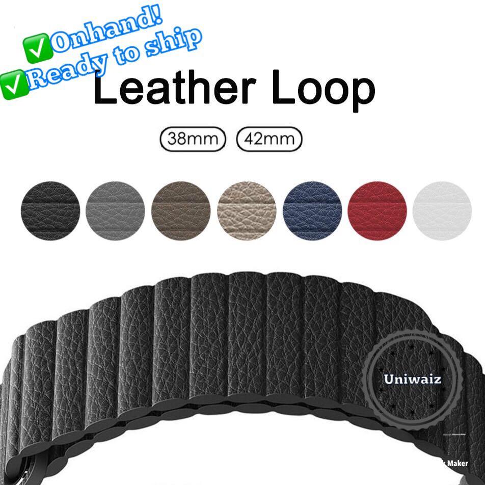 Apple watch genuine leather loop strap watchband for 38/42mm (Category: Portable Audio Accessories) located in Mandaluyong City. Submitted by uniwyse (Listing ID 210508346, Image 1). Description: PREMIUM QUALITY WATCHBAND FOR IWATCH Apple watch leather loop strap watchband #uniwaiz.