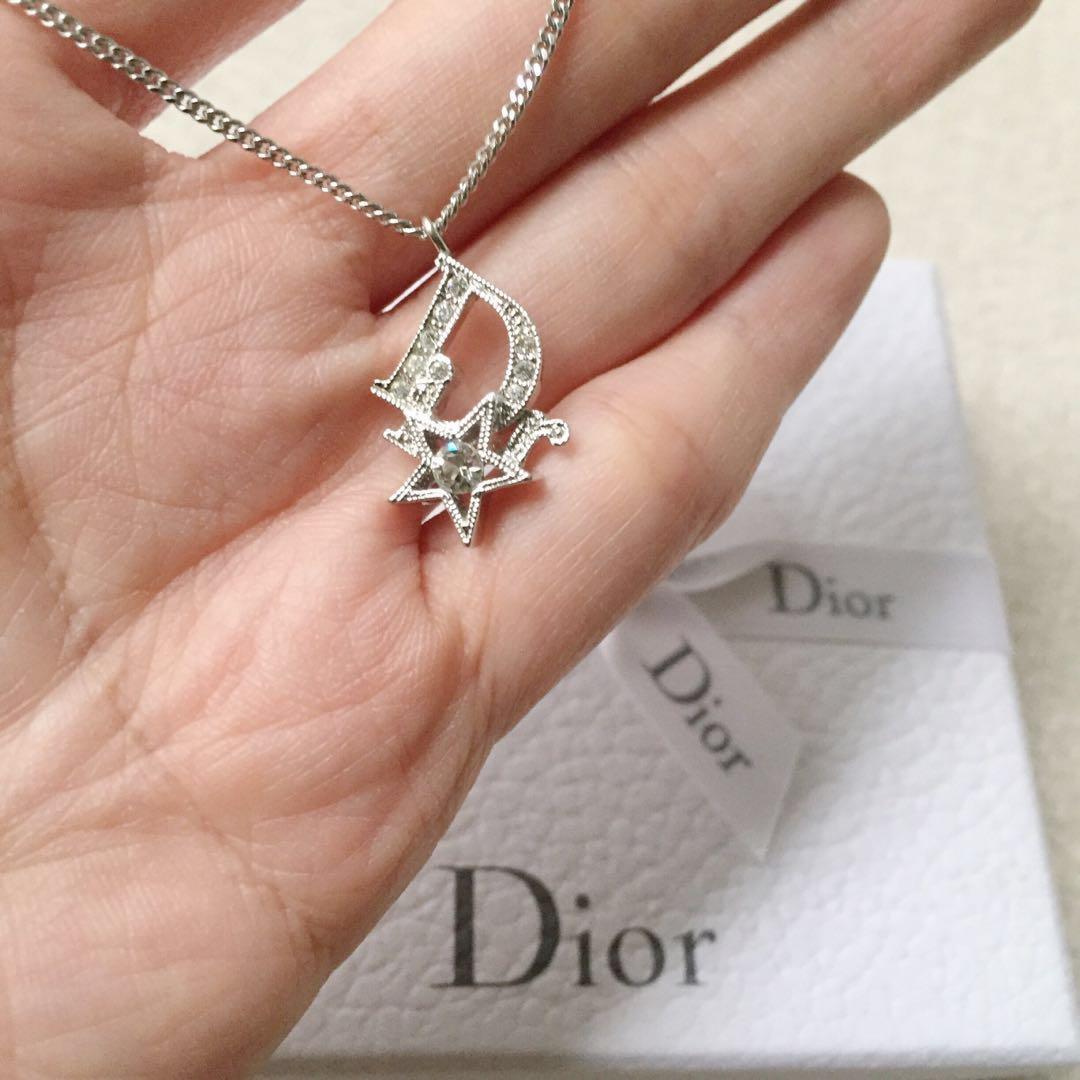 AUTHENTIC DIOR Rhinestones Star Necklace Luxury Accessories on