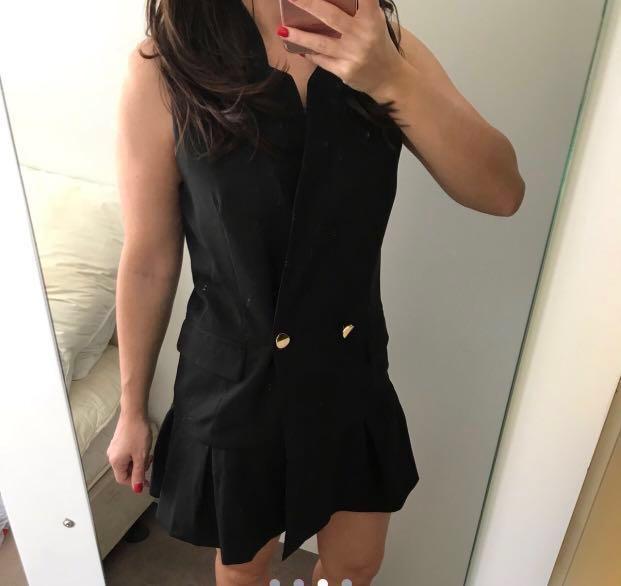 Zara pleated blazer 2025 dress