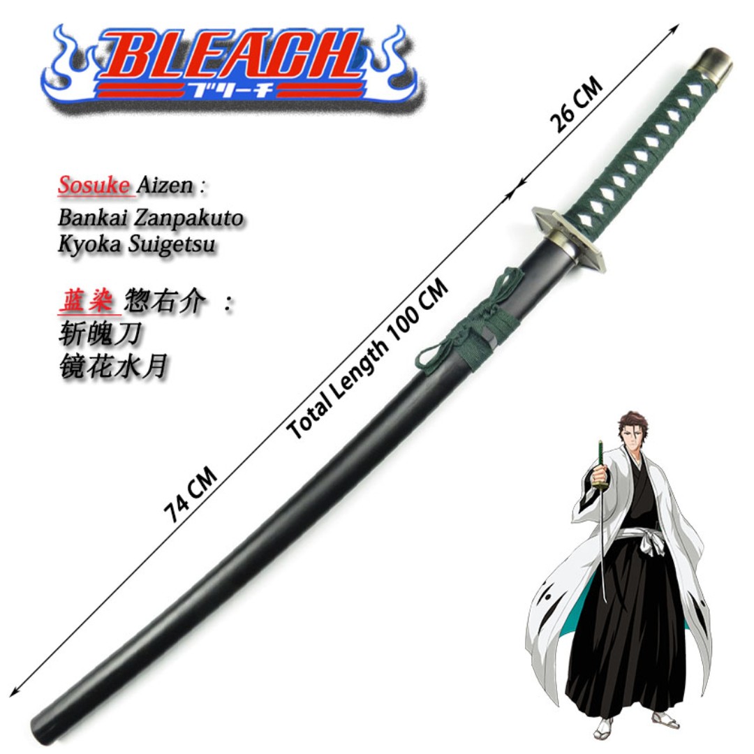 Bleach Sosuke Aizen Zanpakuto Kyoka Suigetsu Cosplay Wooden Sword Entertainment J Pop On Carousell Sword fight would not happen as aizen simply soul crushes this fool the moment fight is about to start. bleach sosuke aizen zanpakuto kyoka suigetsu cosplay wooden sword