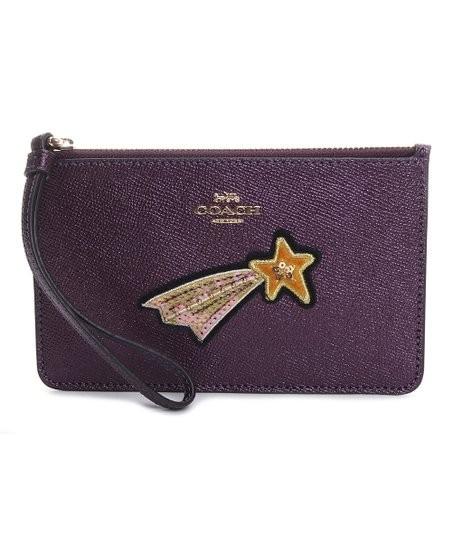 BNWT COACH Raspberry Metallic Star Leather Wristlet Luxury Bags Wallets on Carousell