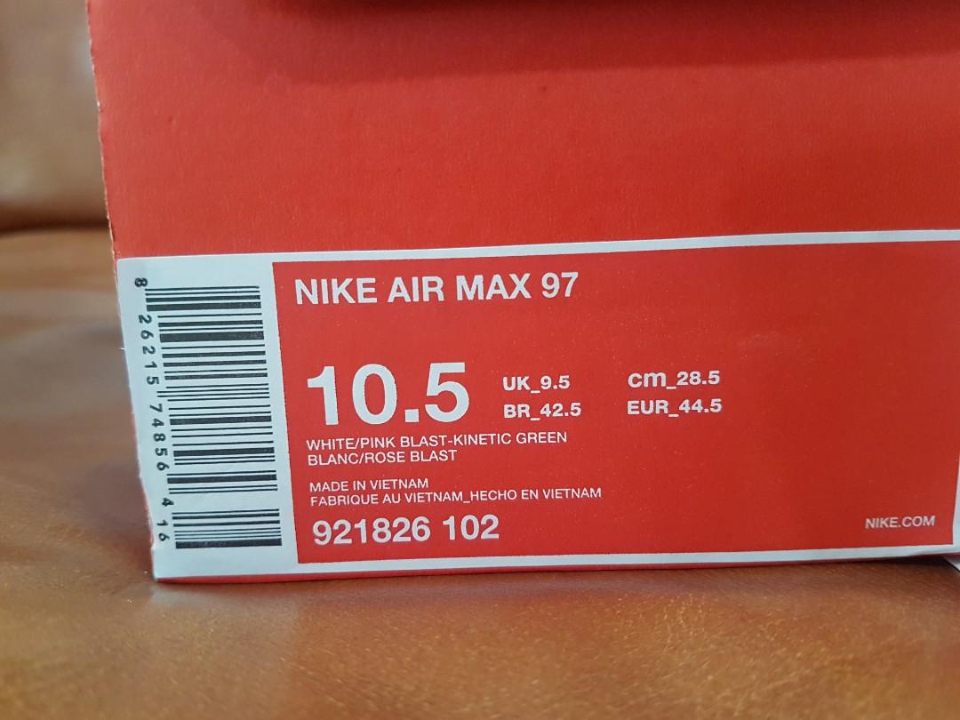 Brand New 100 Authentic Nike Air Max 97 South Beach US10.5 UK9.5 Men s Fashion Footwear Sneakers on Carousell